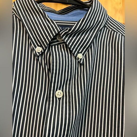 Chaps size L black and white striped button down shirt - Picture 3 of 10